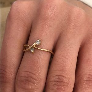 14K Gold Double Diamond Ring